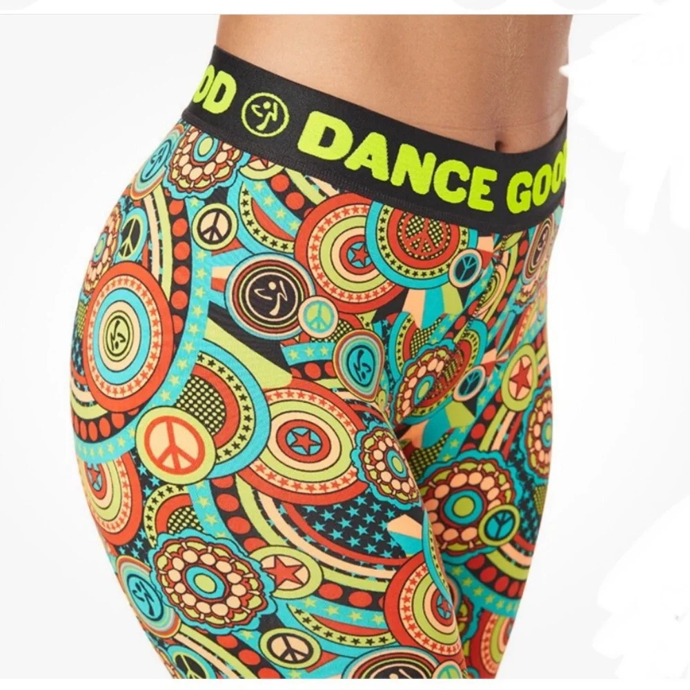 Zumba Love Long Leggings sz Large - Feel Good Dance Good new without tags - Picture 2 of 11